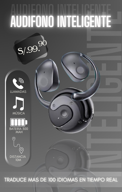 “Auriculares Redondos: Traducción Instantánea & Estilo FreeClip”.