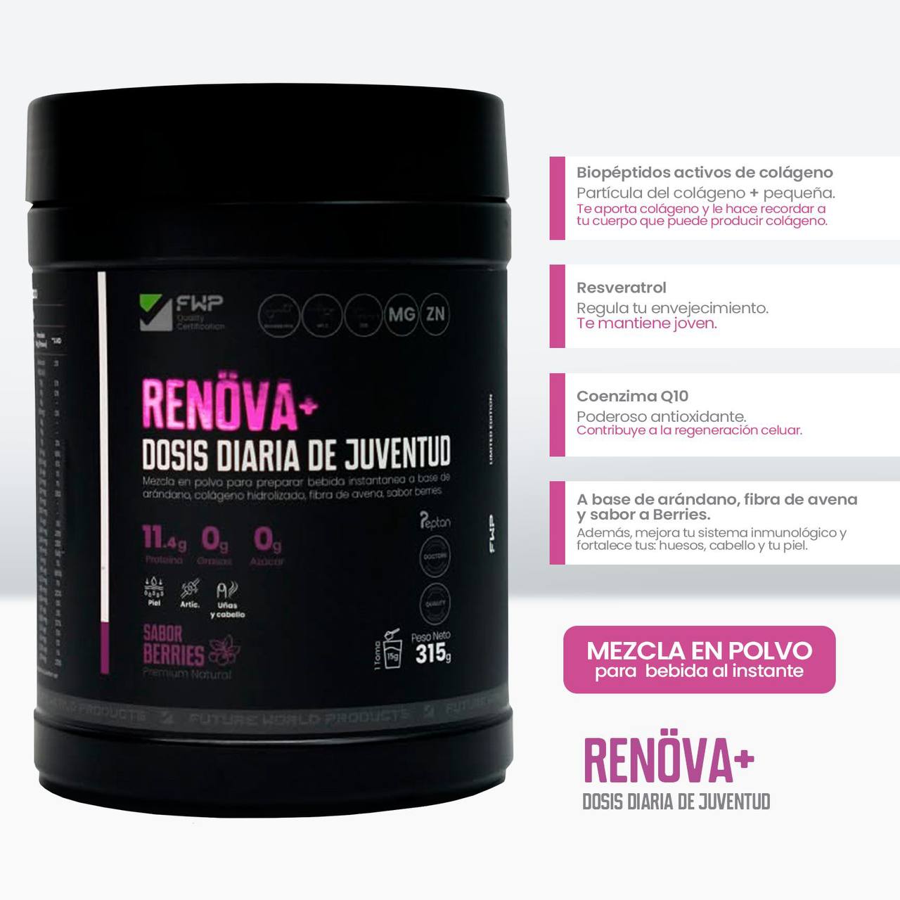 RENOVA+ COLÁGENO CON BIOPEPTIDOS ACTIVOS & RESVERATROL